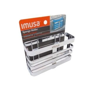 IMUSA Chrome Sponge Holder w/ Strong Suction Cups Kitchen Sink New